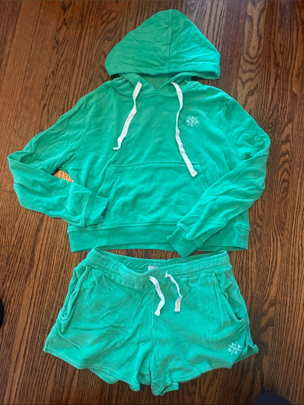 Andy Cohen x Sant and Abel Green Hoodie and Shorts Set